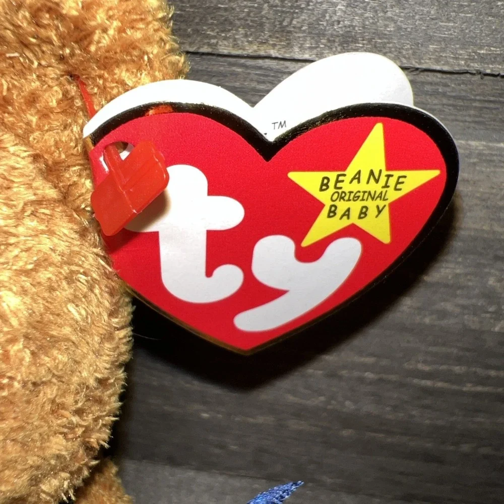 Ty Beanie Baby Fuzz the Bear 1999 Brown Frizzy Plush Excellent Condition 4237